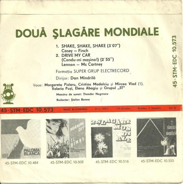Super Grup Electrecord - 2 Șlagăre Mondiale : Shake, Shake, Shake / Drive My Car (7 Inch) [2]