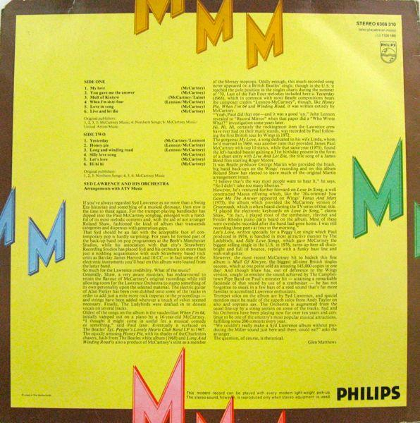 Syd Lawrence And His Orchestra - McCartney His Music And Me (Disc Vinil) [2]