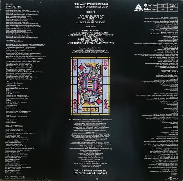 The Alan Parsons Project - The Turn Of A Friendly Card, (Disc Vinil) [2]