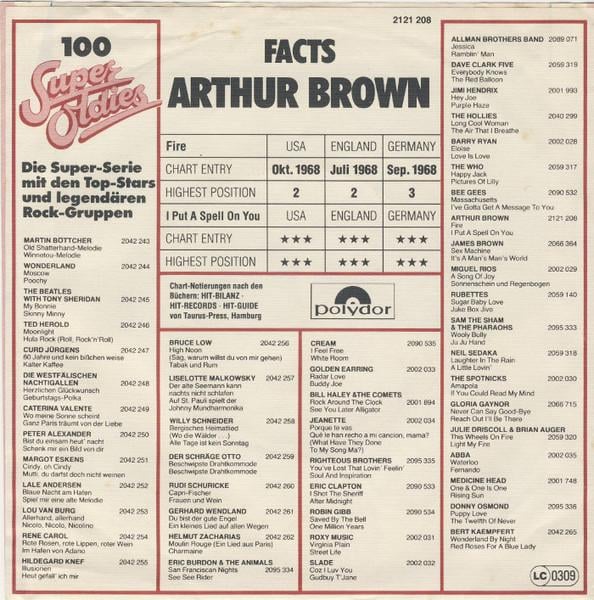 The Crazy World Of Arthur Brown - Fire / I Put A Spell On You (7 Inch) [2]