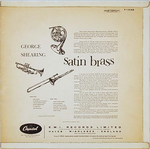 The George Shearing Quintet - Satin Brass, (Disc Vinil) [2]
