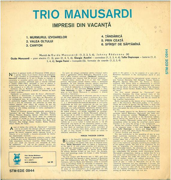 The Guido Manusardi Trio - Impresii Din Vacanță [2]