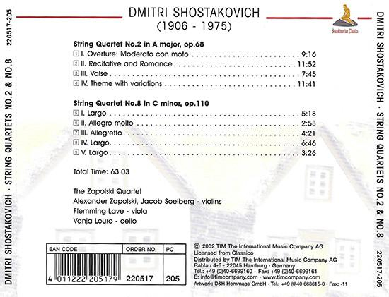 The Zapolski Quartet - String Quartets No.2 & No.8 , (CD) [2]