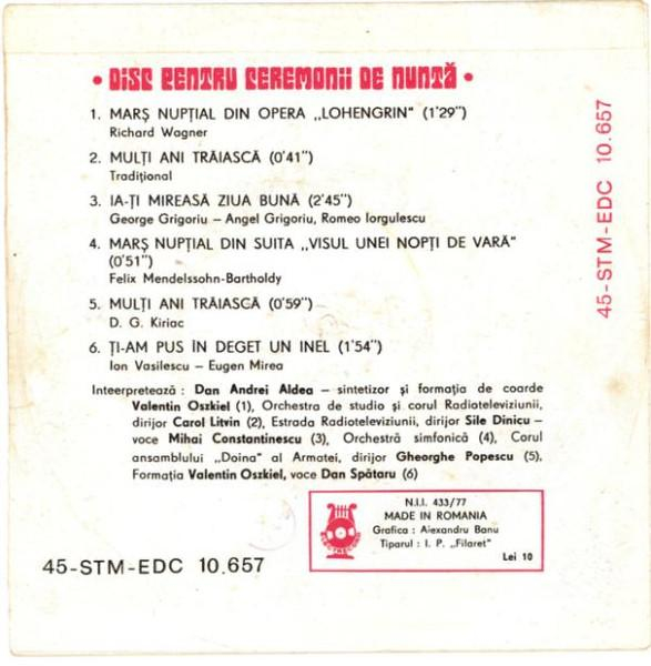Ți-am Pus În Deget Un Inel (Disc Pentru Ceremonii De Nuntă) (7 Inch) [2]