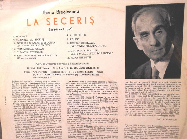 Tiberiu Brediceanu - La Seceriș (Icoană De La Țară) (Selecțiuni) (Disc Vinil) [2]