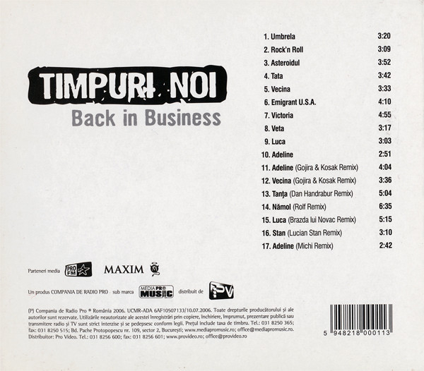 Timpuri Noi - Back In Business , (CD) [2]