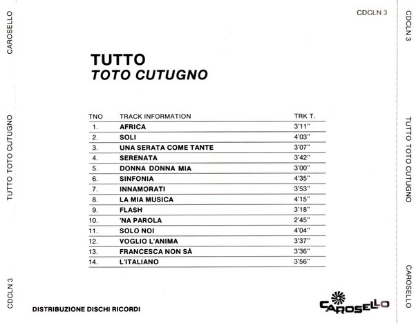 Toto Cutugno - Le Più Belle Canzoni Di Toto Cutugno (CD) [2]