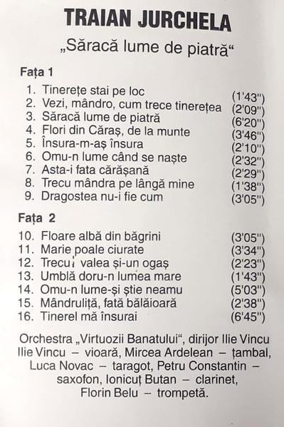 Traian Jurchela - Săracă Lume De Piatră	 (Caseta Audio) [2]