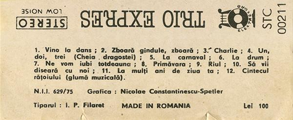 Trio Expres - La Carnaval, (Casetă Audio) [2]