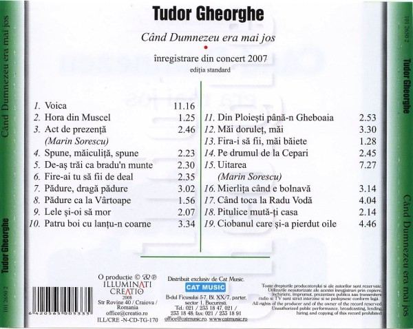 Tudor Gheorghe – Când Dumnezeu Era Mai Jos ‎– Petrecere Cu Taraf 3 (CD) [2]