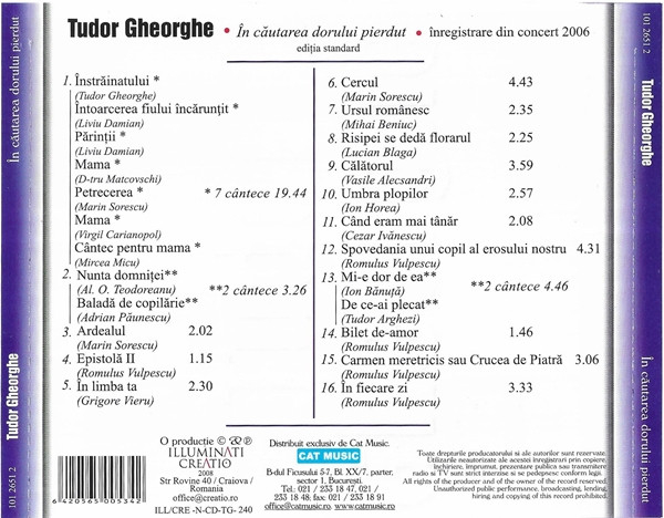Tudor Gheorghe – În Căutarea Dorului Pierdut (CD) [2]