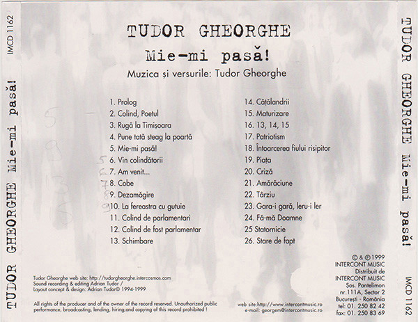 Tudor Gheorghe – Mie-mi Pasă ! (CD) [2]