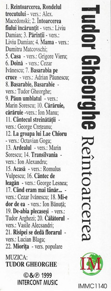 Tudor Gheorghe - Reîntoarcerea , (Casetă Audio) [2]