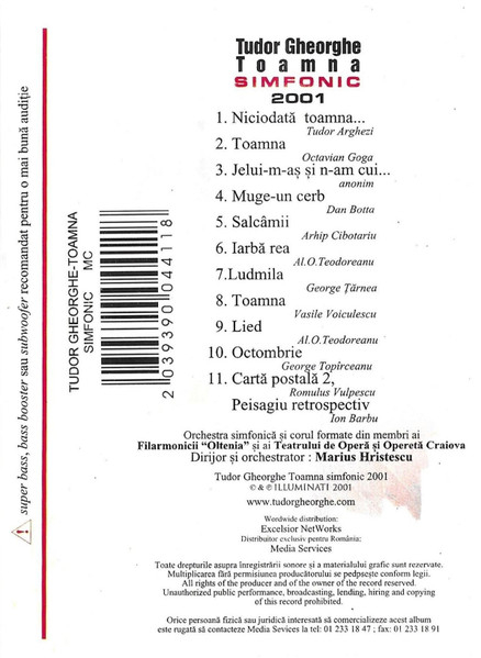 Tudor Gheorghe - Toamna Simfonic , (Casetă Audio) [2]
