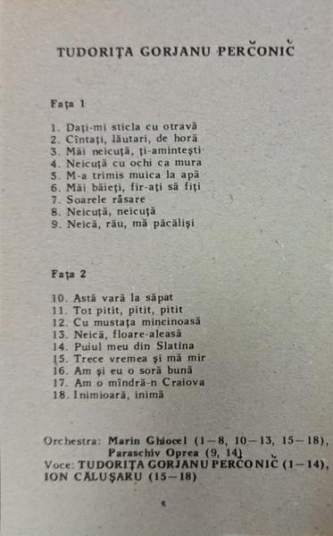 Tudorița Gorjanu - Cîntați, Lăutari, De Horă (Caseta Audio) [2]