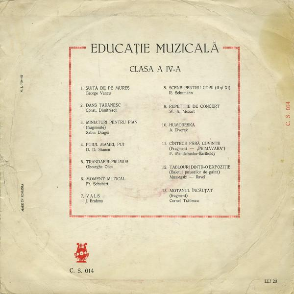 Unknown Artist - Disc De Educație Muzicală Pentru Clasa A IV-a (Disc Vinil) [2]