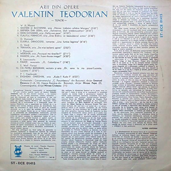 Valentin Teodorian - Arii Din Opere, (Disc Vinil) [2]