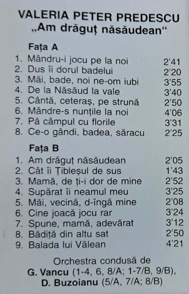 Valeria Peter Predescu - Am Drăguț Năsăudean, (Casetă Audio) [2]