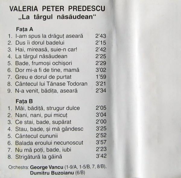 Valeria Peter Predescu - La Târgul Năsăudean, (Casetă Audio) [2]