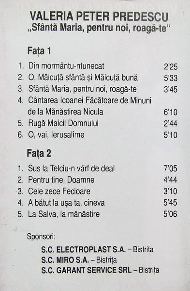 Valeria Peter Predescu - Sfântă Maria Pentru Noi Roagă-te (Caseta Audio) [2]