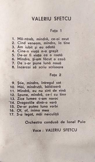 Valeriu Sfetcu - Am Iubit Și Eu Odată, (Casetă Audio) [2]