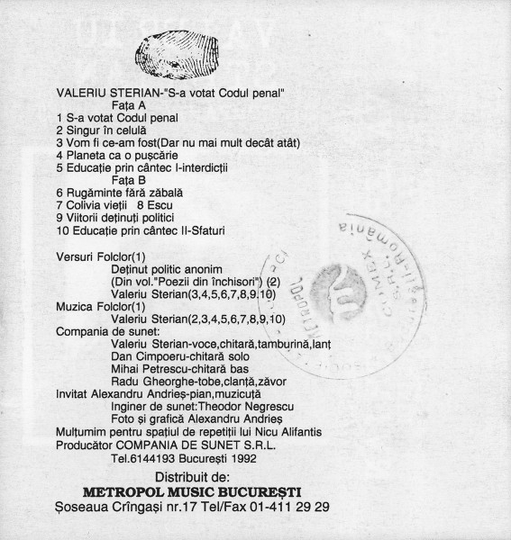 Valeriu Sterian și Compania de Sunet – S-a Votat Codul Penal (CASETA) [2]