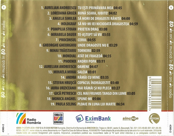 Various – 80 de Ani de Muzică în 80 de Ani de Radio Vol.1 (CD) [2]