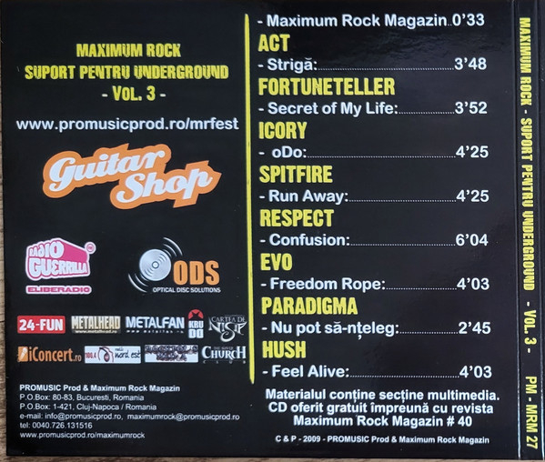 Various – Maximum Rock - Suport Pentru Underground - Vol. 3 - (CD) [2]