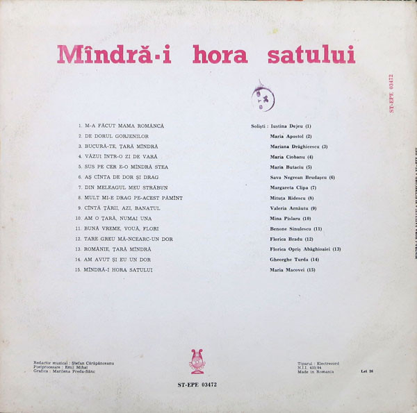 Mîndra-i Hora Satului, (Disc Vinil) [2]