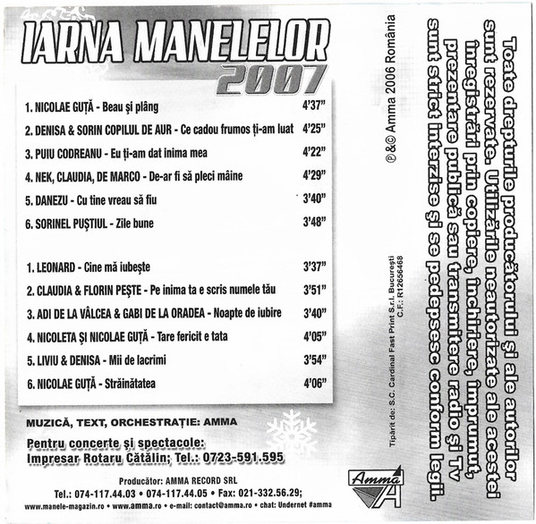 Various – Nicoleta Și Nicolae Guță Prezintă: Iarna Manelelor 2007 (CASETA) [2]