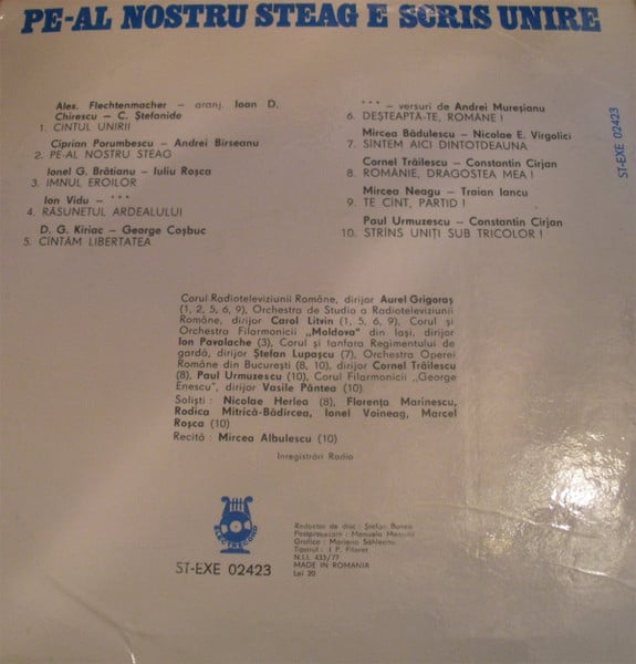 Various – Pe-al Nostru Steag E Scris Unire (VINIL) [2]