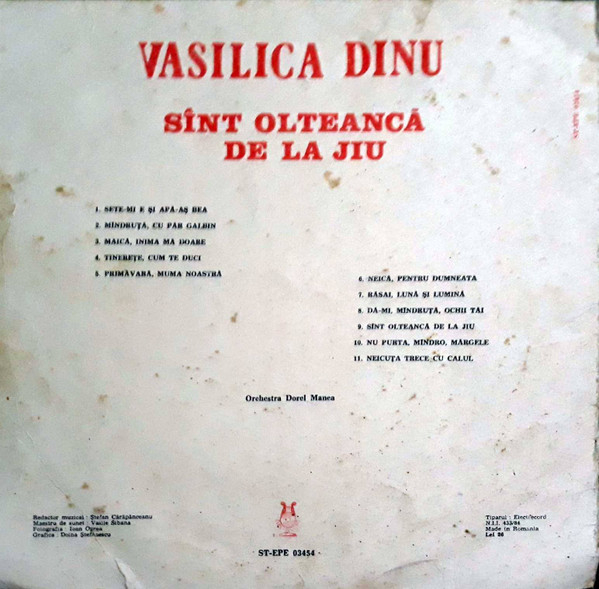 Vasilica Dinu – Sînt Olteancă De La Jiu (VINIL) [2]