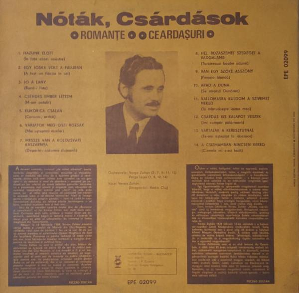 Veress Zoltán - Romanțe, Ceardașuri = Nóták, Csárdások [2]