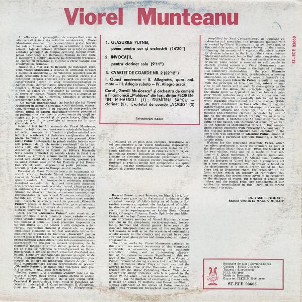 Viorel Munteanu - The Voices Of Putna / Invocations / String Quartet No. 2, (Disc Vinil) [2]