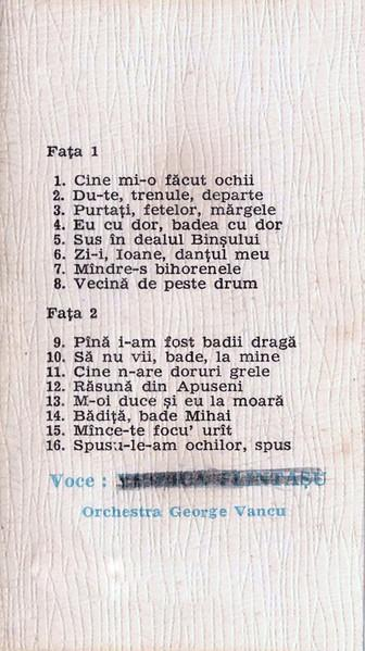 Viorica Flintașu - Eu Cu Dor, Badea Cu Dor (Caseta Audio) [2]