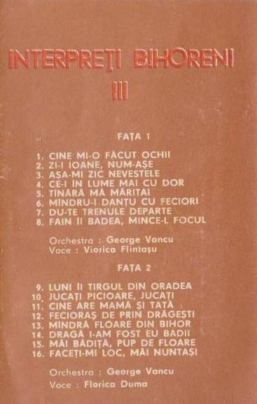 Viorica Flintașu - Interpreți Bihoreni (III) (Caseta Audio) [2]
