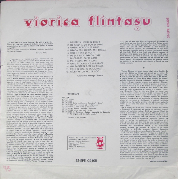 Viorica Flintașu - Mîndre-s Horile-n Bihor, (Disc Vinil) [2]