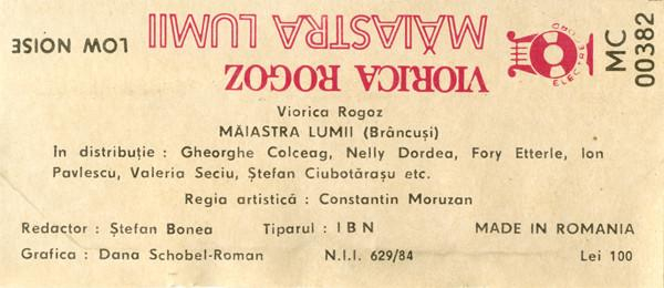 Viorica Rogoz - Măiastra Lumii (Caseta Audio) [2]