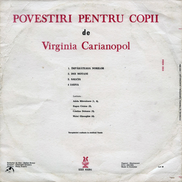 Virginia Carianopol – Povestiri Pentru Copii (VINIL) [2]