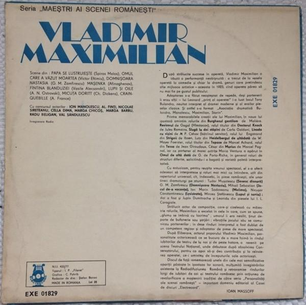 Vladimir Maximilian - Maeștri Ai Scenei Românești [2]