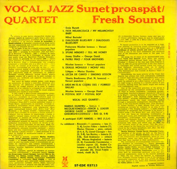 Vocal Jazz Quartet - Sunet Proaspăt = Fresh Sound, (Disc Vinil) [2]