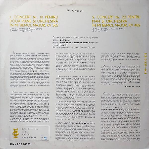 Wolfgang Amadeus Mozart - Piano Concerto No.10, Kv 365; Piano Concerto No. 22, Kv 482  (Disc Vinil) [2]