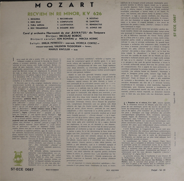 Wolfgang Amadeus Mozart - Recviem În Re Minor, KV 626, (Disc Vinil) [2]