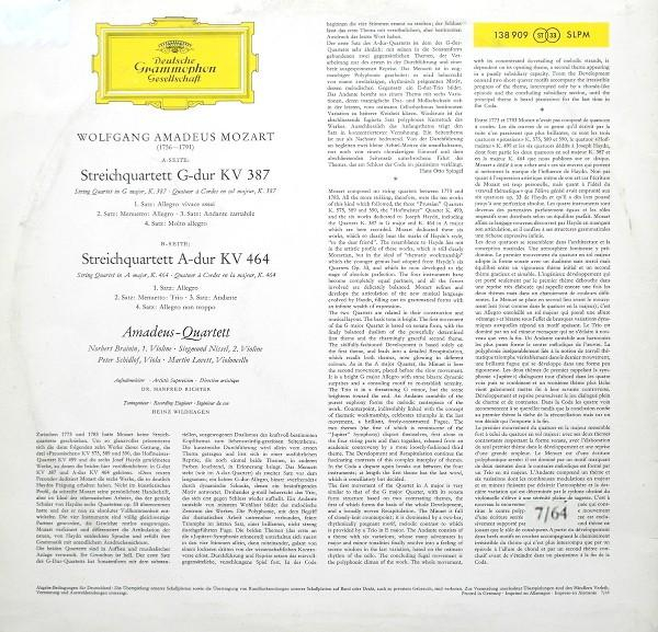 Wolfgang Amadeus Mozart - Streichquartette G-Dur KV 387 Und  A-Dur KV 464 (Disc Vinil) [2]