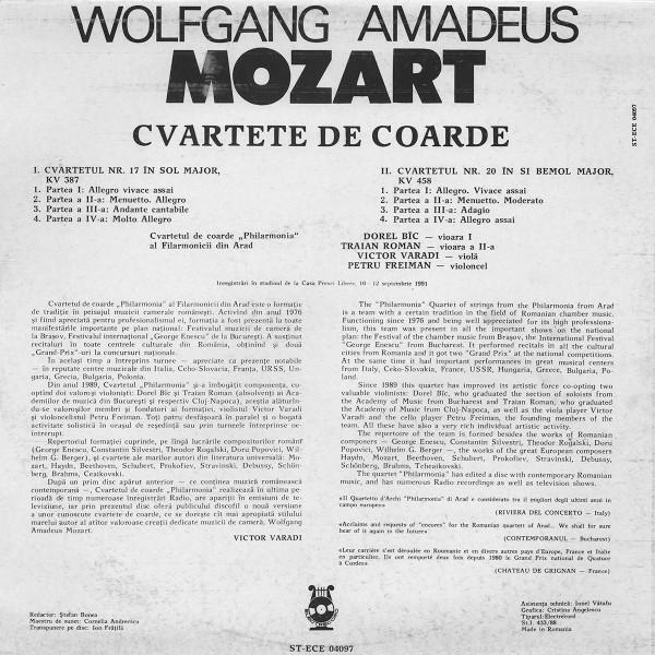 Wolfgang Amadeus Mozart - Strings Quartets = Cvartete De Coarde [2]