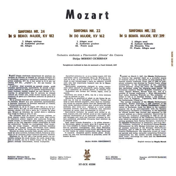 Wolfgang Amadeus Mozart - Symphonies Nos. 24, 22, 33 [2]