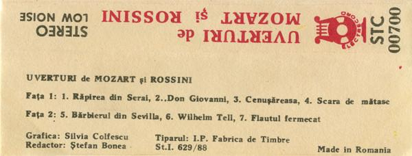 Wolfgang Amadeus Mozart - Uverturi De Mozart Și Rossini (Caseta Audio) [2]