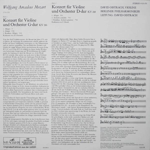 Wolfgang Amadeus Mozart - Violinkonzert G-dur KV 216 / Violinkonzert D-dur KV 218 [2]