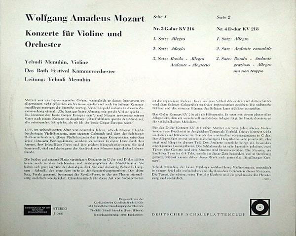 Wolfgang Amadeus Mozart - Violinkonzerte (Konzerte Für Violine Und Orchester Nr. 3 G-Dur KV 216, Nr. 4 D-Dur KV 218) [2]