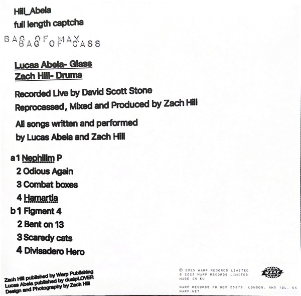 Zach Hill & Lucas Abela – Bag Of Max Bag Of Cass (VINIL) [2]